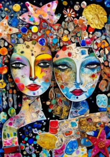 Цифровое искусство под названием "Подружки 2" - Alya Veresk, Подлинное произведение искусства, Цифровая живопись