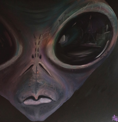 Картина под названием "Martian" - Alexandra Logunova, Подлинное произведение искусства, Масло Установлен на Деревянная рама…
