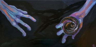 Картина под названием "Touch of the univer…" - Alexandra Logunova, Подлинное произведение искусства, Масло Установлен на Дер…