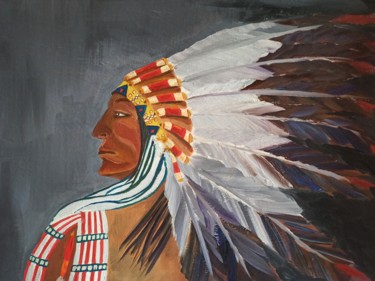 Painting titled "Indians.Portrait of…" by Alexandra Logunova, Original Artwork, Oil