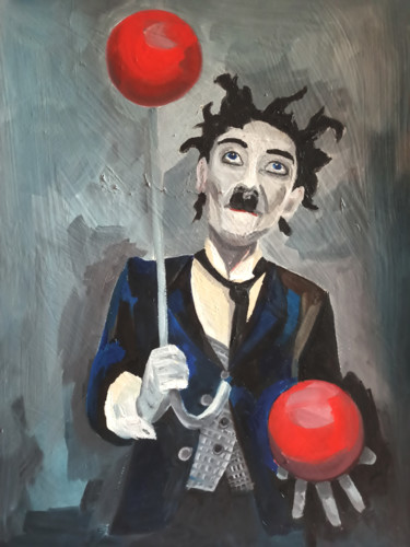 Картина под названием "Chaplin" - Alexandra Logunova, Подлинное произведение искусства, Масло