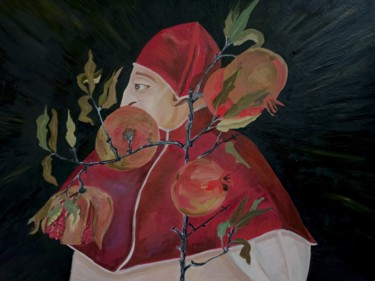 Картина под названием "Devotion. Cardinal.…" - Alexandra Logunova, Подлинное произведение искусства, Масло