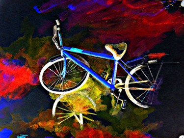 Painting titled "Велосипед" by Alevtina Tiapina, Original Artwork, Watercolor