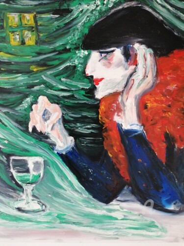 Peinture intitulée "La pintée verte" par Alice Derieux, Œuvre d'art originale, Huile