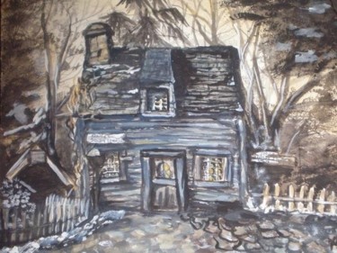 Painting titled "Oldest Wooden Schoo…" by Alexandria Figueroa, Original Artwork, Other