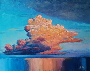 Malerei mit dem Titel "Gewitterwolken über…" von Alyona Aleksandrovych, Original-Kunstwerk, Öl