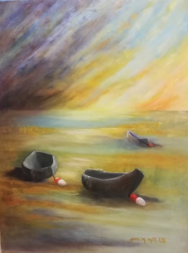 Peinture intitulée "Baie de Fouras" par Anne - Marie Menenteau, Œuvre d'art originale, Huile