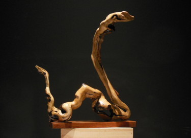 Skulptur mit dem Titel "Nessie" von Anne Marie O'Donovan, Original-Kunstwerk, Holz
