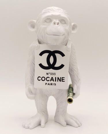 Escultura intitulada "Paris Coco Chimp" por Ama, Obras de arte originais, Colagens