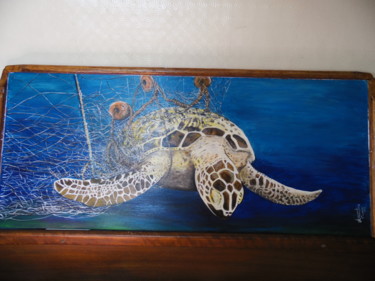 Peinture intitulée "Sirène en détresse" par Amadéo, Œuvre d'art originale, Acrylique