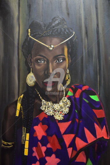 Картина под названием "Sera" - Amadou Diallo, Подлинное произведение искусства, Масло