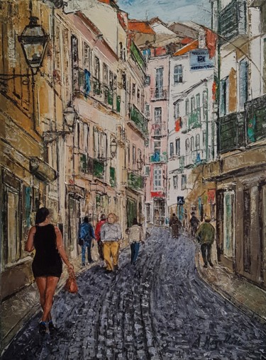 Painting titled "Os anjos do intende…" by A.Magalhães, Original Artwork