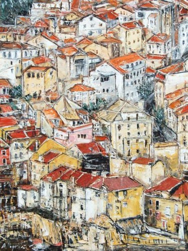 Peinture intitulée "Lisboa - Alfama" par A.Magalhães, Œuvre d'art originale