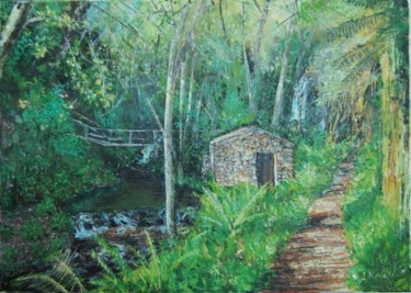 Pintura titulada "Parque da Cabreia" por A.Magalhães, Obra de arte original