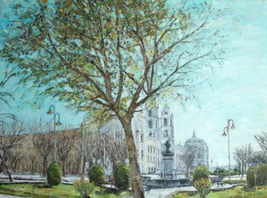 Pintura intitulada "Vila de Mafra" por A.Magalhães, Obras de arte originais