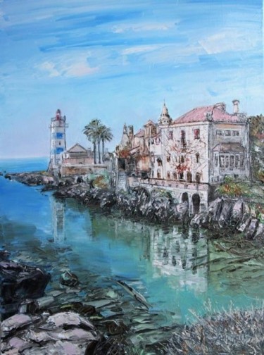 Painting titled "Cascais - Portugal" by A.Magalhães, Original Artwork