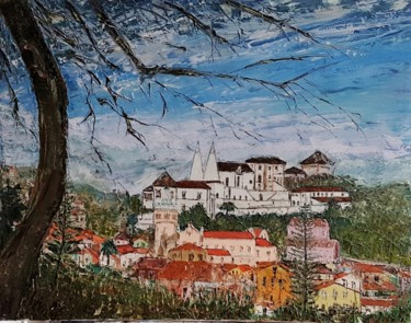 Painting titled "Vila de Sintra - Po…" by A.Magalhães, Original Artwork