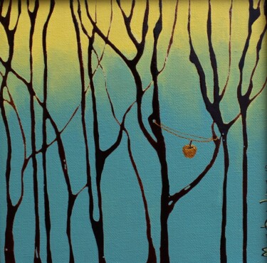 Картина под названием "Золотое яблоко" - Анастасия Магдалина, Подлинное произведение искусства, Акрил