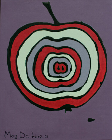 Картина под названием "В яблочко" - Анастасия Магдалина, Подлинное произведение искусства, Акрил