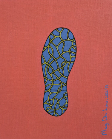 Картина под названием "Step #13" - Анастасия Магдалина, Подлинное произведение искусства, Акрил Установлен на картон