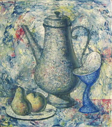 Картина под названием "Still-Life with Blu…" - Magomed Amaev, Подлинное произведение искусства