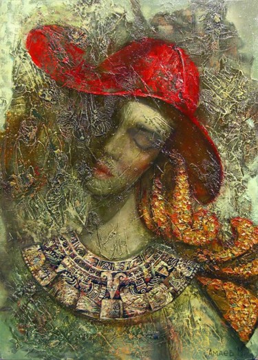 Картина под названием "hat" - Magomed Amaev, Подлинное произведение искусства, Масло