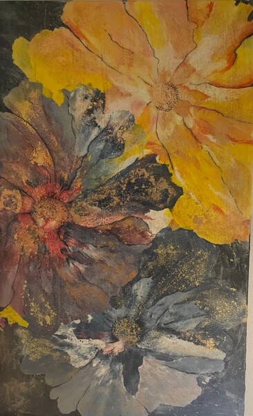 Schilderij getiteld "Fleur" door Amal Taoussi, Origineel Kunstwerk, Acryl