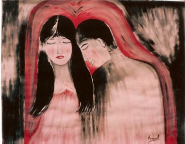 Peinture intitulée "etat de tendresse" par La Marocaine Bensaid, Œuvre d'art originale