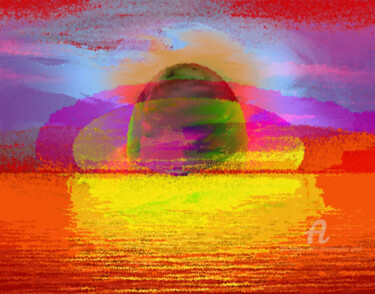 Digitale Kunst getiteld "peace colours of lo…" door Amanda Erika Geyer, Origineel Kunstwerk, Metalen