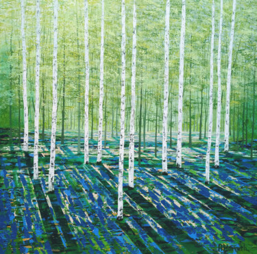 제목이 "Woodland in Harmony"인 미술작품 Amanda Horvath로, 원작, 아크릴 나무 들것 프레임에 장착됨