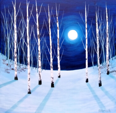 Peinture intitulée "Moonshine Magic" par Amanda Horvath, Œuvre d'art originale, Acrylique Monté sur Châssis en bois