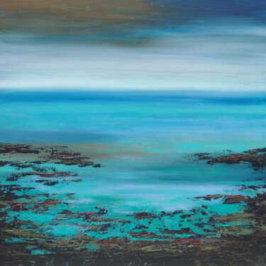 Painting titled "By the Tranquil Sho…" by Amanda Horvath, Original Artwork, Acrylic Mounted on Wood Stretcher frame