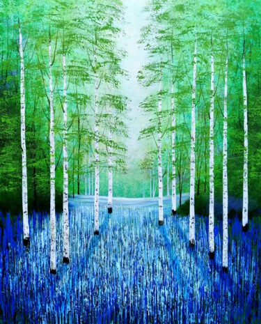 Картина под названием "The Spirit of Spring" - Amanda Horvath, Подлинное произведение искусства, Акрил Установлен на Деревян…