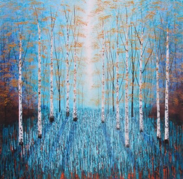 Картина под названием "Shimmering Glade" - Amanda Horvath, Подлинное произведение искусства, Акрил Установлен на Деревянная…