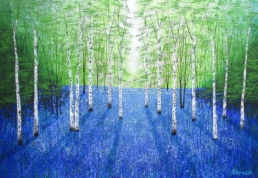 Картина под названием "Sapphire Dreams" - Amanda Horvath, Подлинное произведение искусства, Акрил Установлен на Деревянная р…