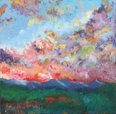 Peinture intitulée "Sunset" par Amanda Rosu, Œuvre d'art originale, Acrylique