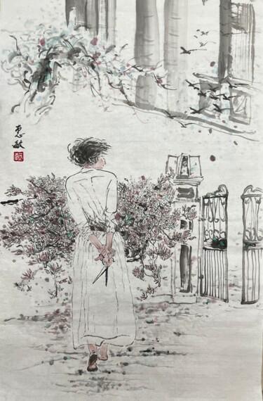 Pittura intitolato "满园春色关不住" da Amanda Ye, Opera d'arte originale, Inchiostro