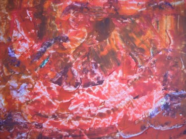 Картина под названием "берег и  красное мо…" - Казак, Подлинное произведение искусства