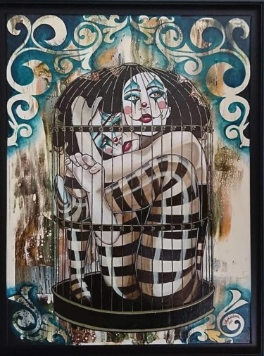 Drawing titled "Paola et Rosana" by Amandina Sgroï, Original Artwork, Acrylic