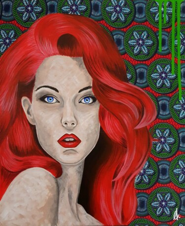 Painting titled "Marie" by Amandine B., Original Artwork, Acrylic Mounted on Wood Stretcher frame