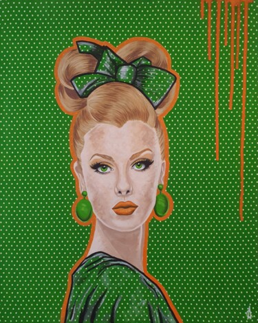 Painting titled "Betty" by Amandine B., Original Artwork, Acrylic Mounted on Wood Stretcher frame