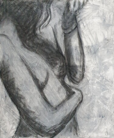 Painting titled "Elisa" by Amandine B., Original Artwork, Acrylic Mounted on Wood Stretcher frame