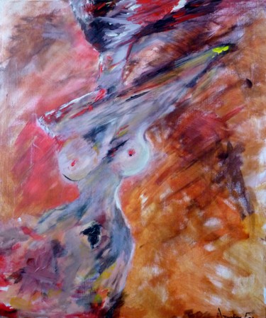 Painting titled "femme nu abstract" by Amandine Eon, Original Artwork, Acrylic