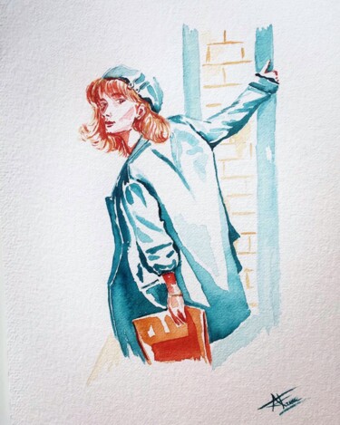 Peinture intitulée "Parisienne 2021" par Amandine Faure, Œuvre d'art originale, Aquarelle