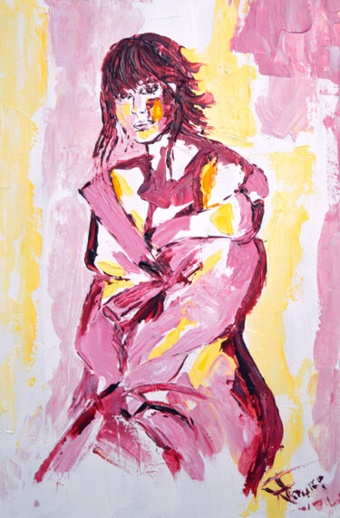 Картина под названием "Marianne" - Amandine Faure, Подлинное произведение искусства, Акрил Установлен на Деревянная рама для…