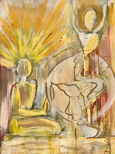 Painting titled "Révélation" by Amandine Serriere, Original Artwork, Acrylic