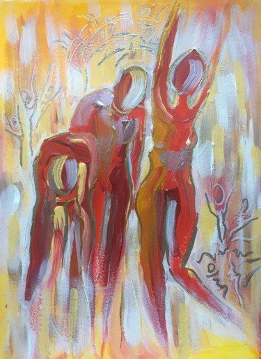 Malerei mit dem Titel "L’Elévation" von Amandine Serriere, Original-Kunstwerk, Acryl