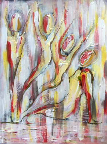 Painting titled "Partance" by Amandine Serriere, Original Artwork, Acrylic