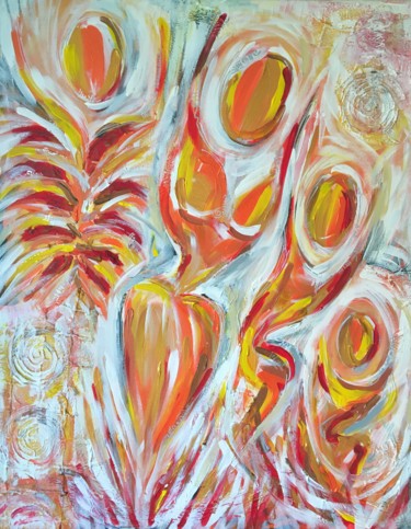 Painting titled "Renaissance" by Amandine Serriere, Original Artwork, Acrylic