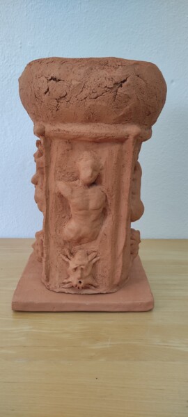 Skulptur mit dem Titel "Column" von Amani Zreba, Original-Kunstwerk, Keramik